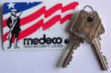 Control Card and specialized keys used in Medeco's Key Duplication Control Program